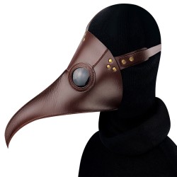 brown plague long bird mouth doctor dance mask