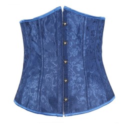 blue underbust steel bones sexy waist cincher bustiers