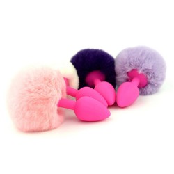 ball tail silicone anal plug pink